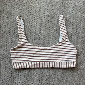 L*Space Copper and White Striped Bikini Top